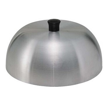 Winco AHC6 Grill Basting Cover, 6&quot; dia., round, dome shape, with black knob, aluminum