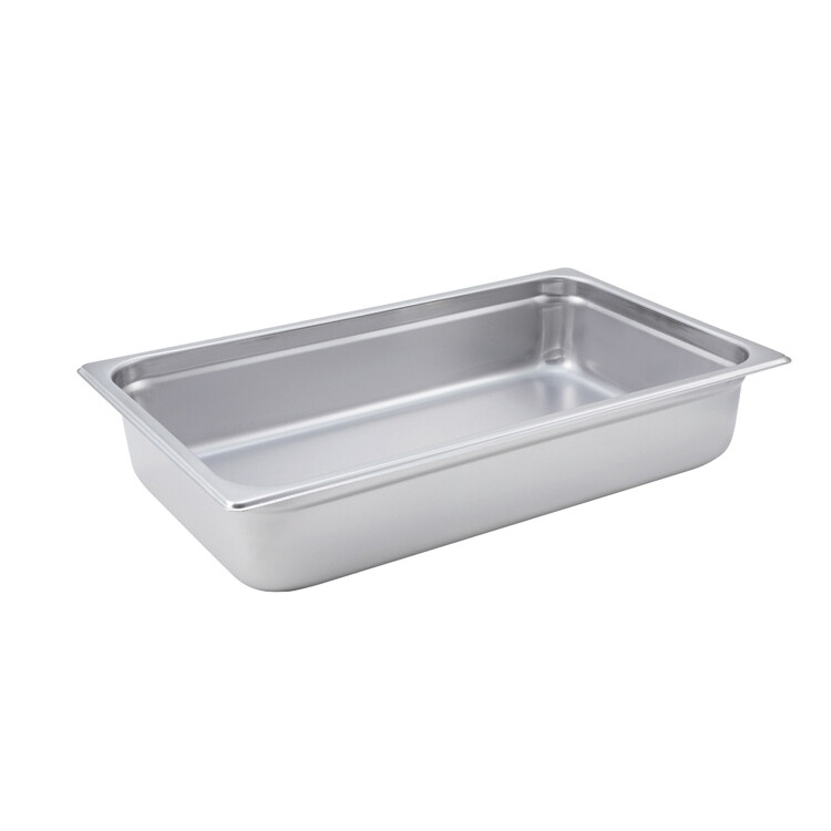 Winco SPJM-104 Steam Table Pan, full size, 20-3/4" x 12-3/4" x 4" deep, 24 gauge, anti-jamming, 18/8 stainless steel