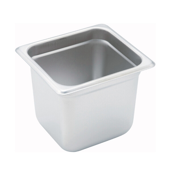 Winco SPJM-606 Steam Table Pan, 1/6 size, 6-7/8&quot; x 6-5/16&quot; x 6&quot; deep, 24 gauge, anti-jamming, 18/8 stainless steel