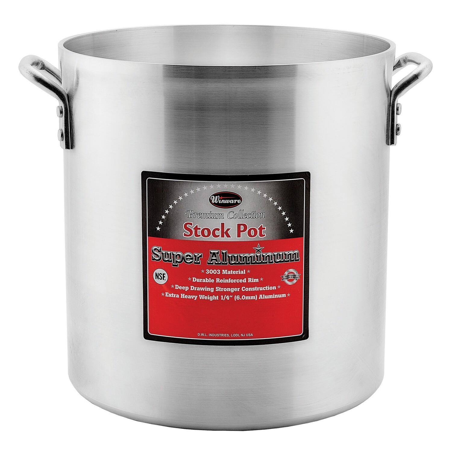 Winco AXHH-32  Elemental Stock Pot, 32 qt., 14-1/8&quot; x 13&quot;, 6mm, 3003 Aluminum
