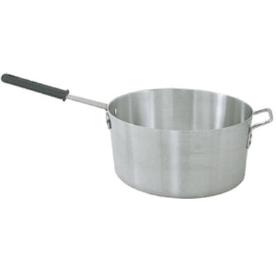 Winco ASP-10  Sauce Pan, 10 qt., 11-1/2&quot; dia. x 5-3/4&quot;H, tapered sides, without cover, with helper handle, riveted handle, 3.0mm thick, 3003 heavyweight aluminum, natural finish