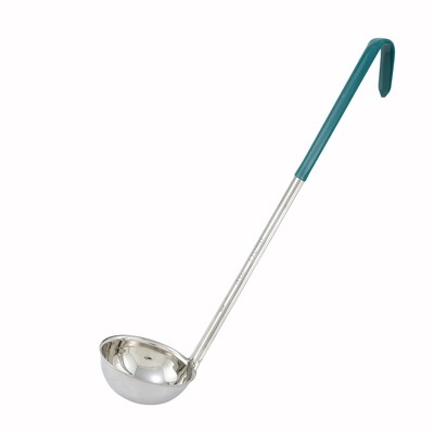 Winco LDC-4  Color-Coded Ladle, 4 oz., 15-1/2&quot; handle, one-piece, stainless steel, green