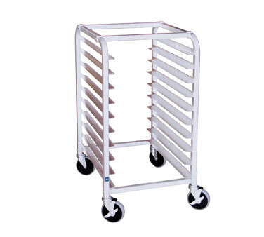 Crestware ABPR10  Bun Pan Rack, 10 tier, 26&quot; x 20&quot; x 38&quot;H, heavy duty casters &amp; reinforced uprights, aluminum