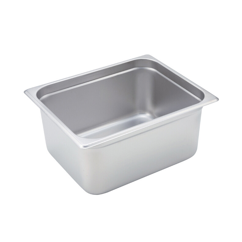 Winco SPJM-206 Steam Table Pan, 1/2 size, 10-3/8" x 12-3/4" x 6" deep, 24 gauge, anti-jamming, 18/8 stainless steel
