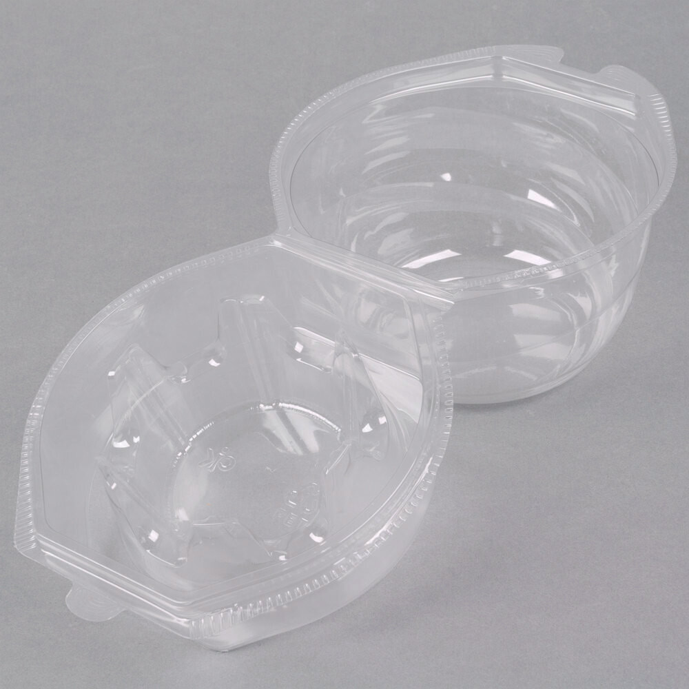 Inno-Pak IP101 Swirl Dome 1 Compartment Hinged Clear Cupcake Container - 45pk