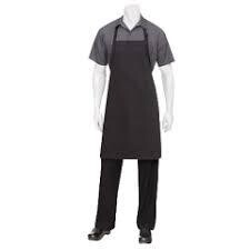Chef Works F8NP-BLK-0  Butcher Bib Apron, Adjustable Neck Buckle, Black
