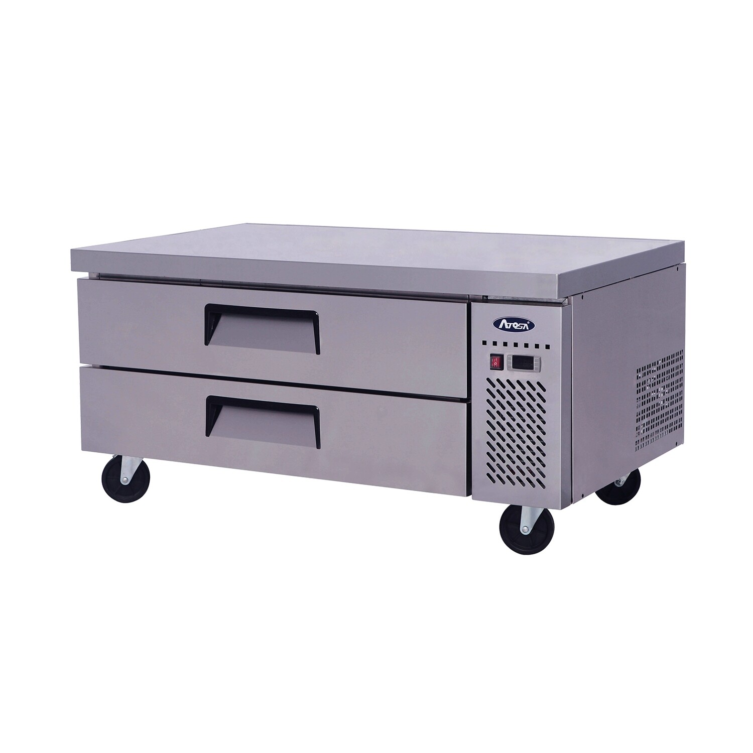 Atosa MGF8450GR Chef Base, one-section, 48-2/5&quot;W x 33&quot;D x 26-3/5&quot;H, side-mounted self-contained refrigeration, 7.7 cu. ft