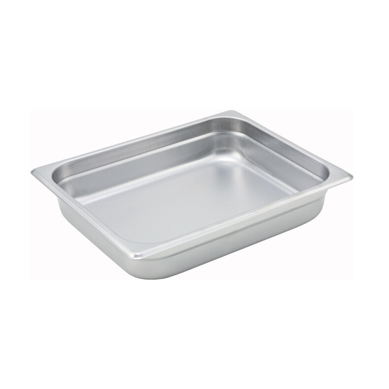 Winco SPJM-202  Steam Table Pan, 1/2 size, 10-3/8&quot; x 12-3/4&quot; x 2-1/2&quot; deep, 24 gauge, anti-jamming, 18/8 stainless steel,