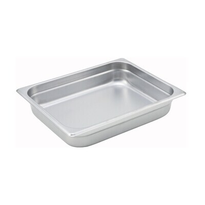 Winco SPJM-202  Steam Table Pan, 1/2 size, 10-3/8" x 12-3/4" x 2-1/2" deep, 24 gauge, anti-jamming, 18/8 stainless steel,