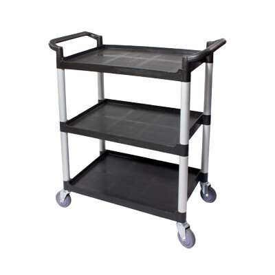 Crestware LBTROLLEY Large 3-Tier Cart, Up to 300 Lbs, Black
