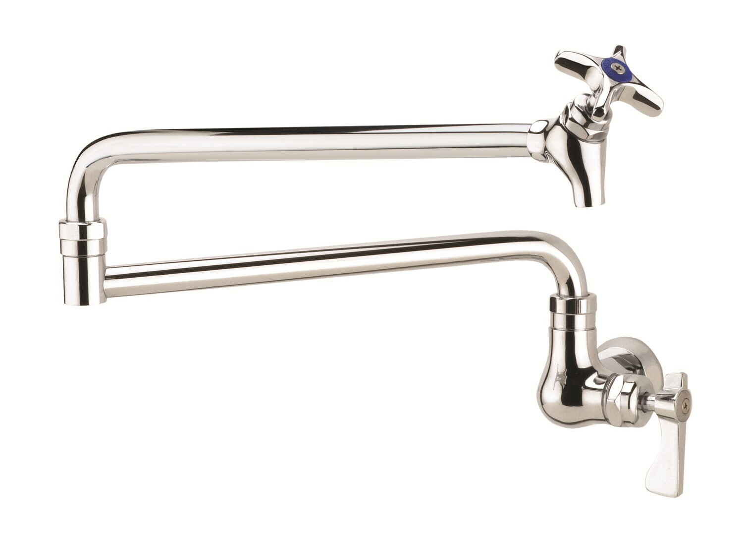 Krowne 16182L Royal Series Pot Filler Faucet, single wall mount, 24&quot; jointed spout with shut-off valve, ceramic cartridge valves, includes wall mounting kit, low lead compliant, Includes internal chec