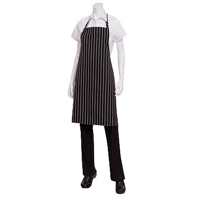 Chef Works CSBA-BCS-0 Apron black Chalk stripe