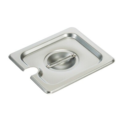 Winco SPCS  Slotted Steam Table Pan Cover with Handle, Stainless Steel, 1/6 size