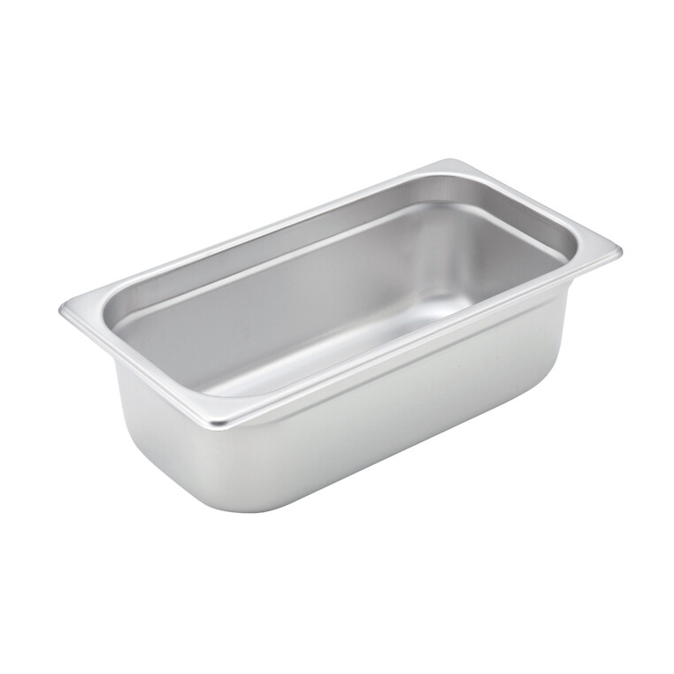 Winco SPJM-406 Steam Table Pan, 1/4 size, 10-5/6&quot; x 6-5/16&quot; x 6&quot; deep, 24 gauge, anti-jamming, 18/8 stainless steel,