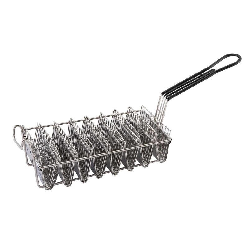 Winco TB-8  Taco Basket, holds (8) 6&quot; shells, rectangular, nickel plated