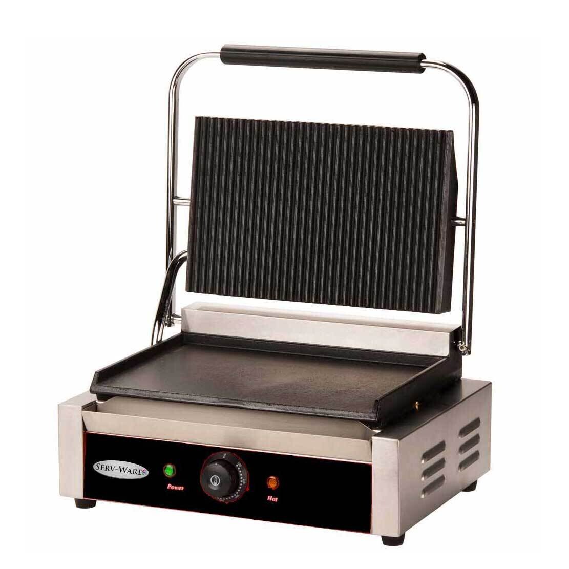 Serv-Ware EPG-100-GF Single Panini Grill, Electric, Cast Iron Grill,