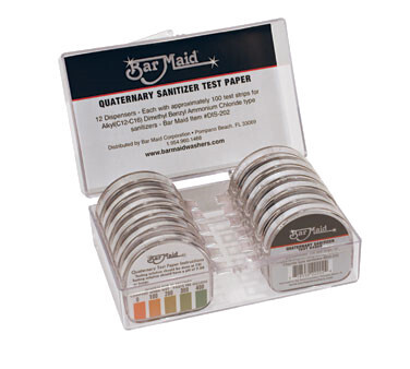 Bar Maid DIS-202Sanitizer Test Strips Dispenser, Quaternary Strips each
