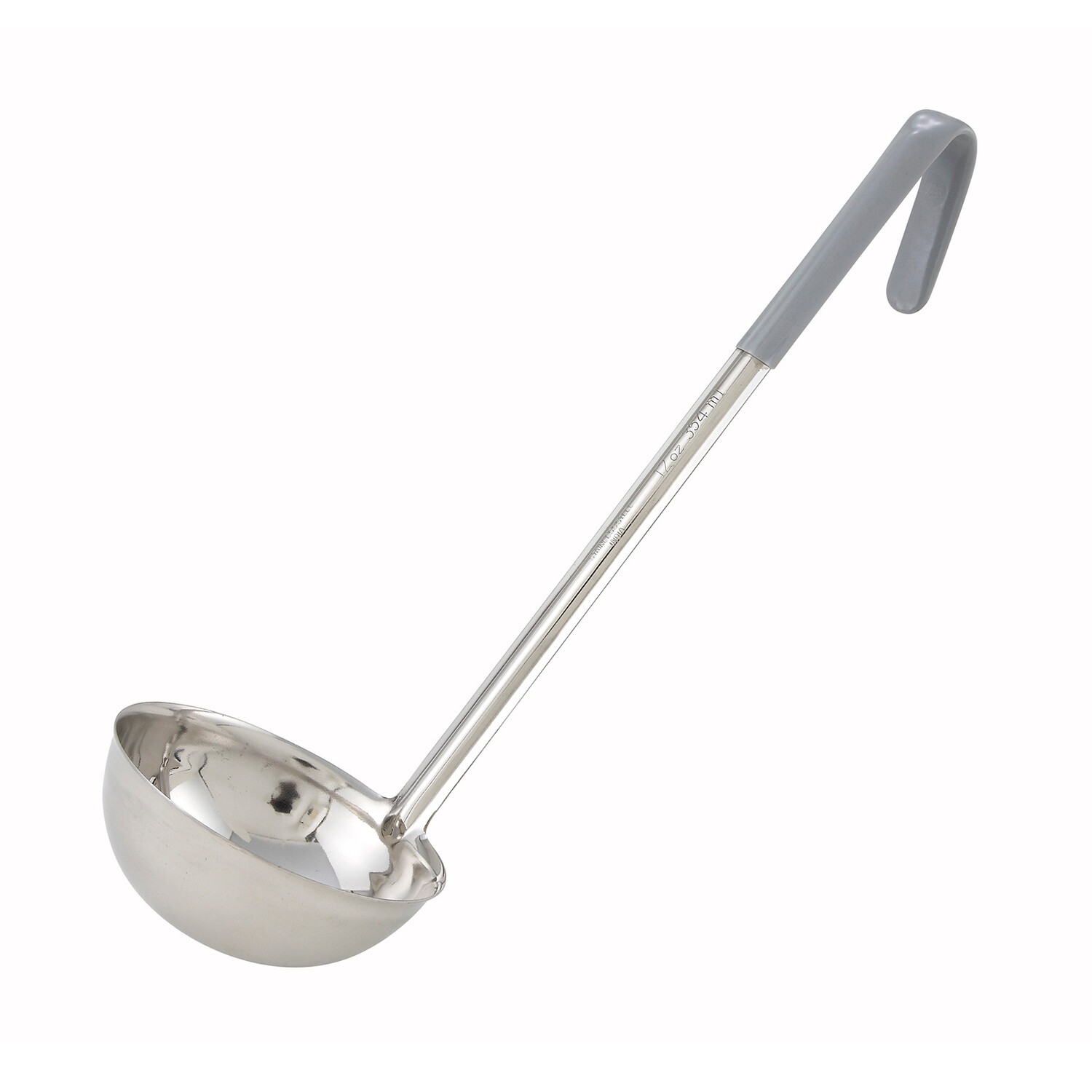 Winco LDC-12 Color-Coded Ladle, 12 oz., 16-1/2&quot; handle, one-piece, stainless steel, gray