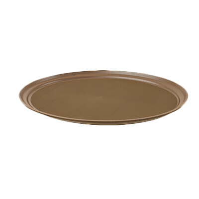 Crestware NSOT-2622  Tray, 26&quot; x 22&quot;, oval, non-slip rubber surface, dishwasher safe, polycarbonate/ABS alloy, brown