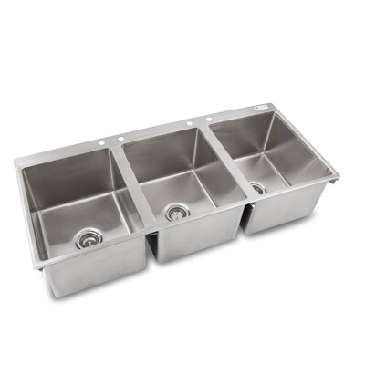 John Boos PB-DISINK162012-3-X, Pro-Bowl Drop-In Sink, 3 Compartment, 56" x 25" x 12"