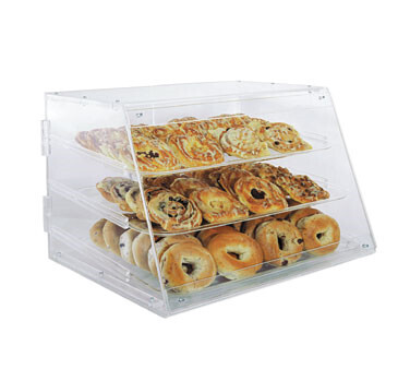 Oneida APB-2117  Hospitality Pastry Display, Clear, Plastic, Twin-Hinget, Rear Doors