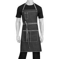 Chef Works AB041-BLK-0 Bronx Bib Apron, Denim Black