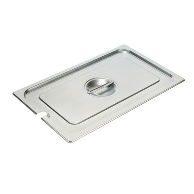 WINCO SPCH Steam Table Pan Cover, 1/2 size, slotted, with handle, 25-gauge standard weight, 18/8 stainless steel, NSF (Qty Break = 12 each)