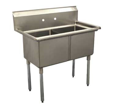 Serv-Ware E2CWP1818 Economy Series Sink, two compartment , 41&quot;W x 23-1/2&quot;D