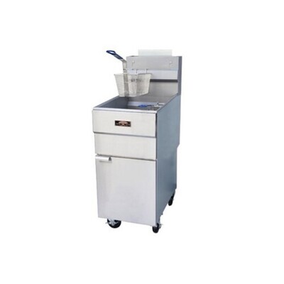 Copper Beech CBF-50-NG Range Fryer,  natural gas, floor model, full pot, 50 lb. fat capacity,
