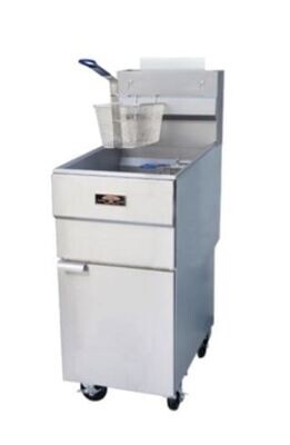 Cooper Beech CBF-40-NG Range Fryer, gas, floor model, full pot, 40 lb. fat capacity