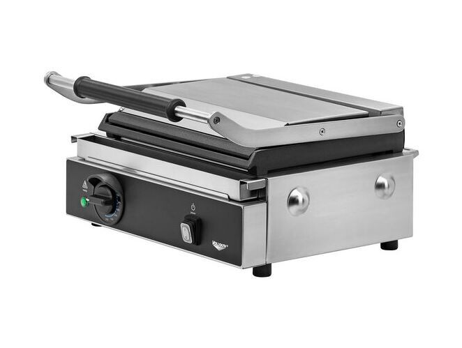 Vollrath PSG4-SF120 Single Cast Iron Panini Grill with Smooth Plates - 13 1/2&quot; x 9 1/4&quot; Cooking Surface - 120V, 1800W