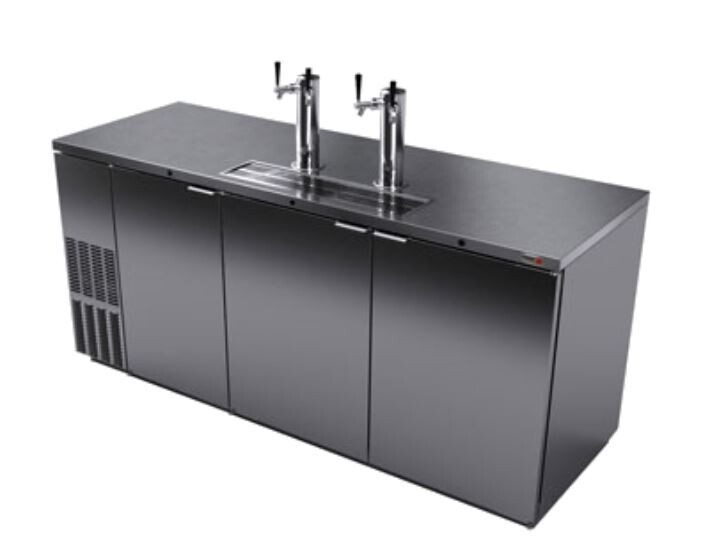 Fagor FDD-79S-N Refrigeration Draft Beer Cooler, 3 section, (4) keg capacity, stainless steel front, sides &amp; top, galvanized back, stainless steel interior, stainless steel floor with removable polyme