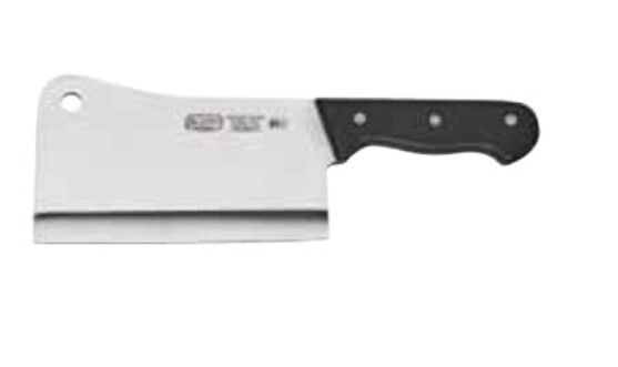 Winco KFP-72 Acero Cleaver, 7&quot;L x 4-3/8&quot;W blade, triple riveted, full tang, forged, German high carbon stainless steel, injection molded POM handle, black