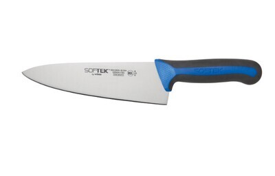 Winco KSTK-80  Sof-Tek Chef's Knife 8", black and blue non-slip handle