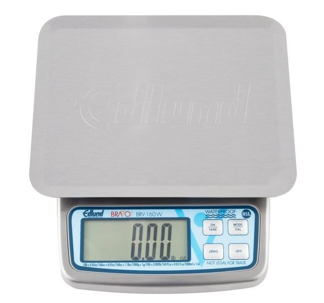 Edlund BRV160W 230V Stainless Steel Submersible Waterproof Digital Portion Scale, 10 lb.