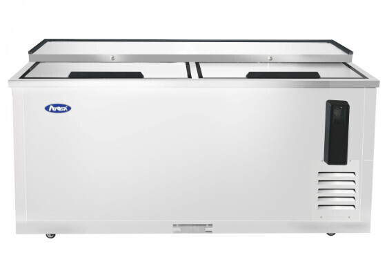 Atosa MBC65GR Bottle Cooler, 64.8&quot;W x 27.8&quot;D x 36.62&quot;H  locking sliding lids, digital temperature control, (4) epoxy coated partitions, includes bottle opener &amp; cap catcher