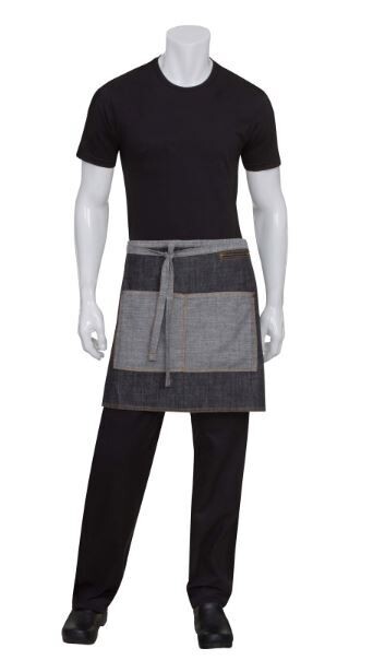 Chef Works AW046-BLK-0 Manhattan Bistro Apron, Denim Black