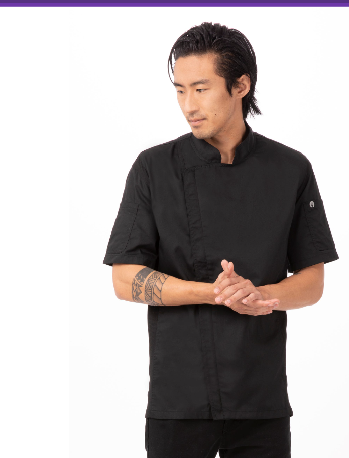 Chef Works BCSZ009-XL Springfield Chef&#39;s Coat Short Sleeve, X-large