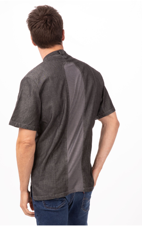 Chef Works CES01-BLK-XL  Tribeca Chef&#39;s Coat, X-Large