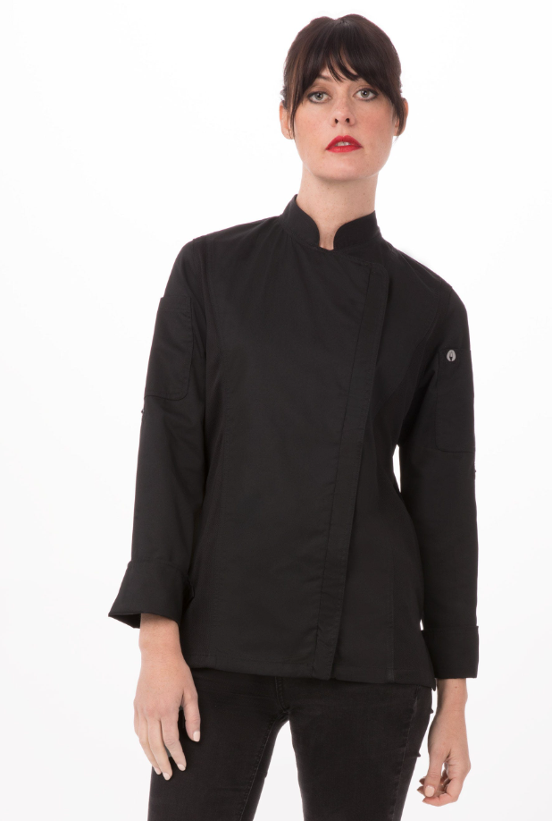 Chef Works BCWLZ005-XL Hartford Chef&#39;s Coat Women Long Sleeve, X-large