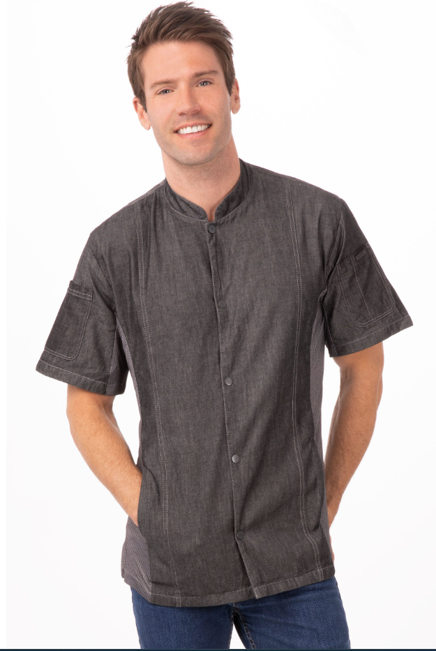 Chef Works CES01-BLK-XL  Tribeca Chef&#39;s Coat, X-Large