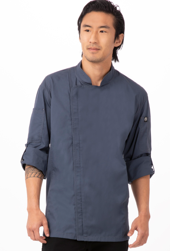 Chef Works BCLZ008-BLK-XL Hartford Chef&#39;s Coat Long Sleeve, Black, X-large
