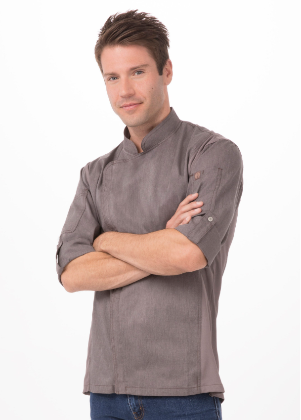Chef Works BCLZ008-BLK-S Hartford Chef&#39;s Coat Long Sleeve, Black, Small