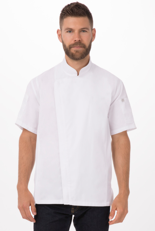 Chef Works BCSZ009-XL Springfield Chef&#39;s Coat Short Sleeve, X-large