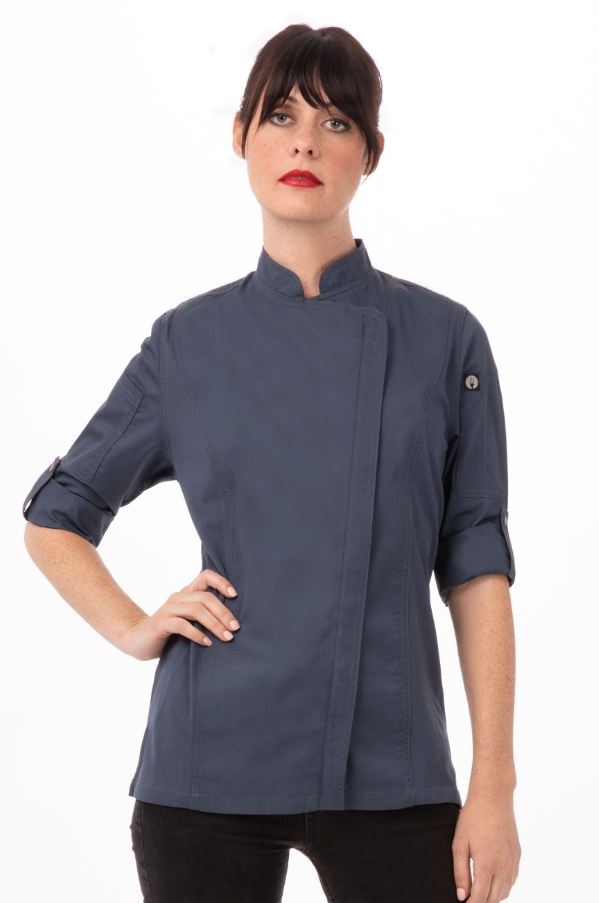 Chef Works BCWLZ005-L Hartford Chef&#39;s Coat Women Long Sleeve, Large