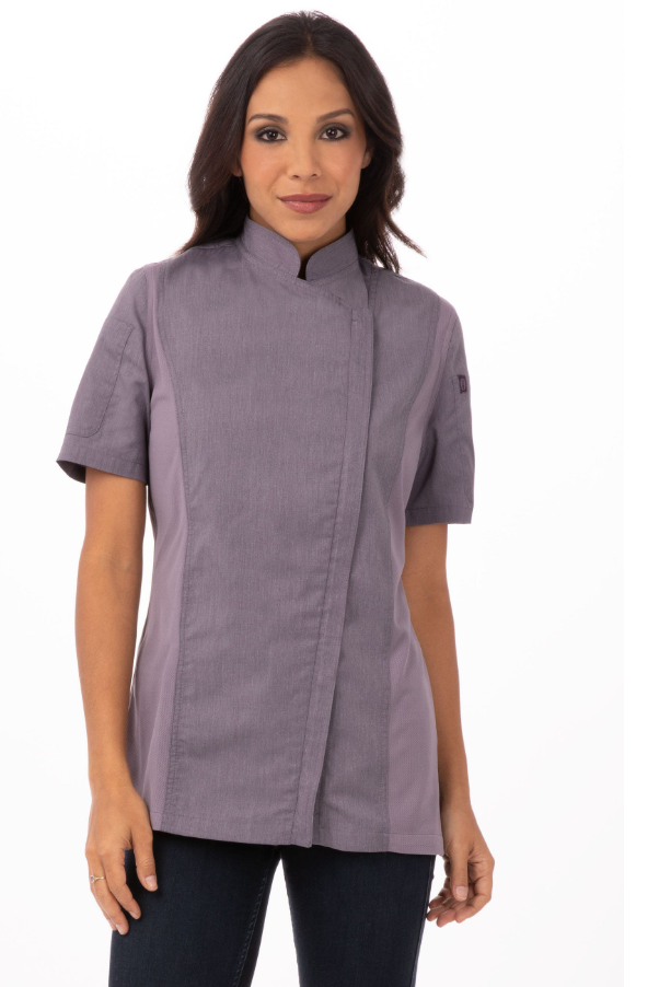 Chef Works BCWSZ006-2XL Springfield Woman Chef&#39;s Coat Short Sleeve, 2X-Large