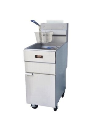 Cooper Beech CBF-40-LP Range Fryer, propane gas, floor model, full pot, 40 lb. fat capacity