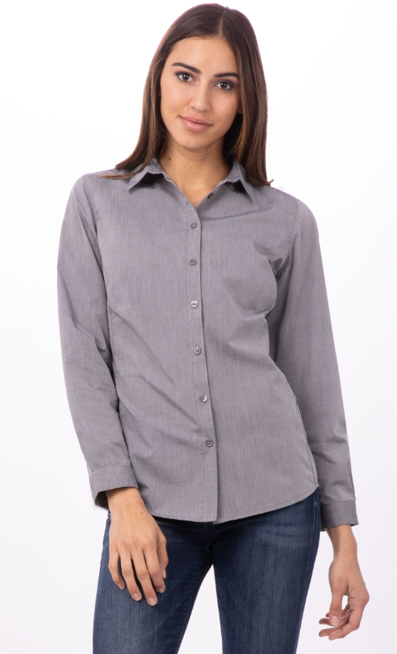Chef Works SHC06W Modern Chambray Dress Shirt