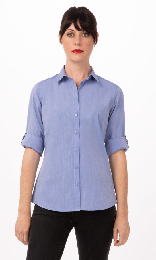 Chef Works SHC06W Modern Chambray Dress Shirt