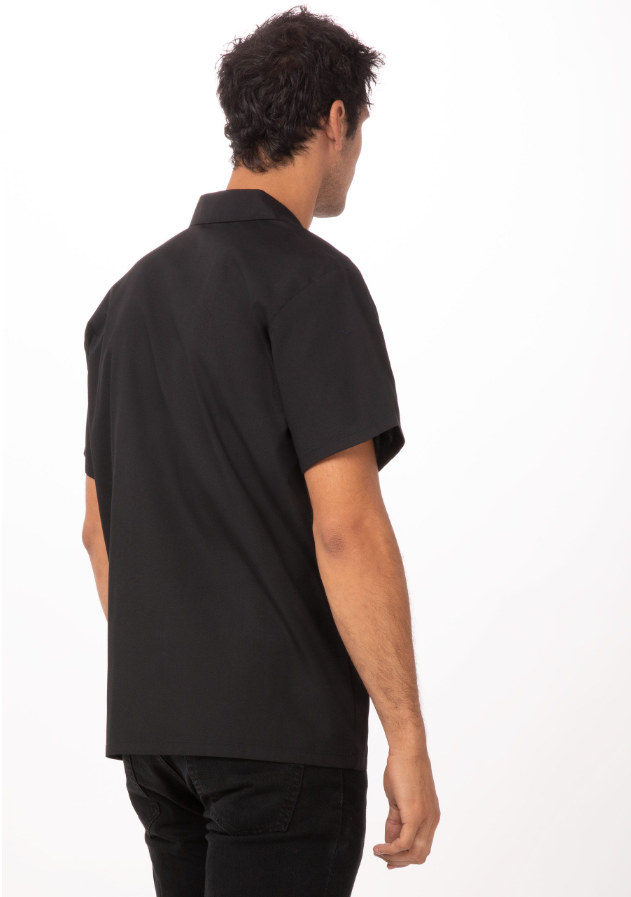 Chef Works KCBLBLK-L Utility Shirt Short Sleeve Large